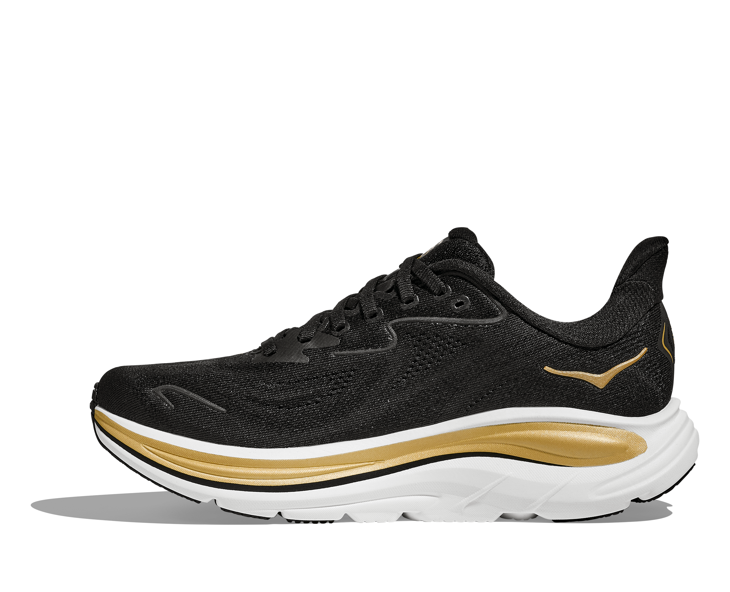 Women's HOKA Clifton 10 Running Shoe in Cosmic Black | Gold
