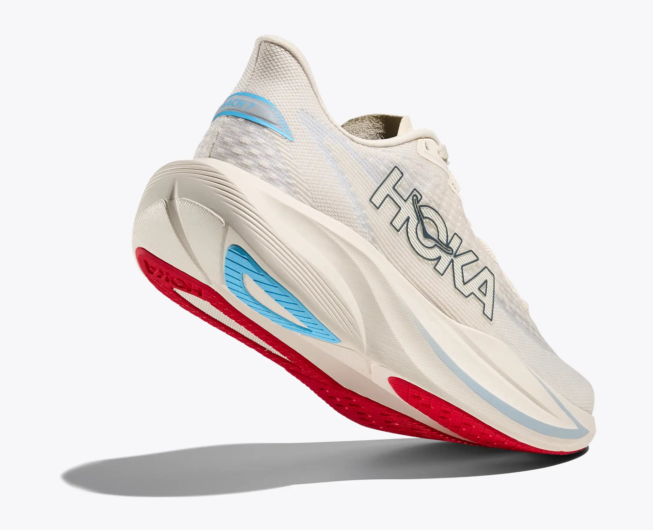 Women's HOKA Mach 7 Road Running Shoe in Alabaster | Soaring Blue