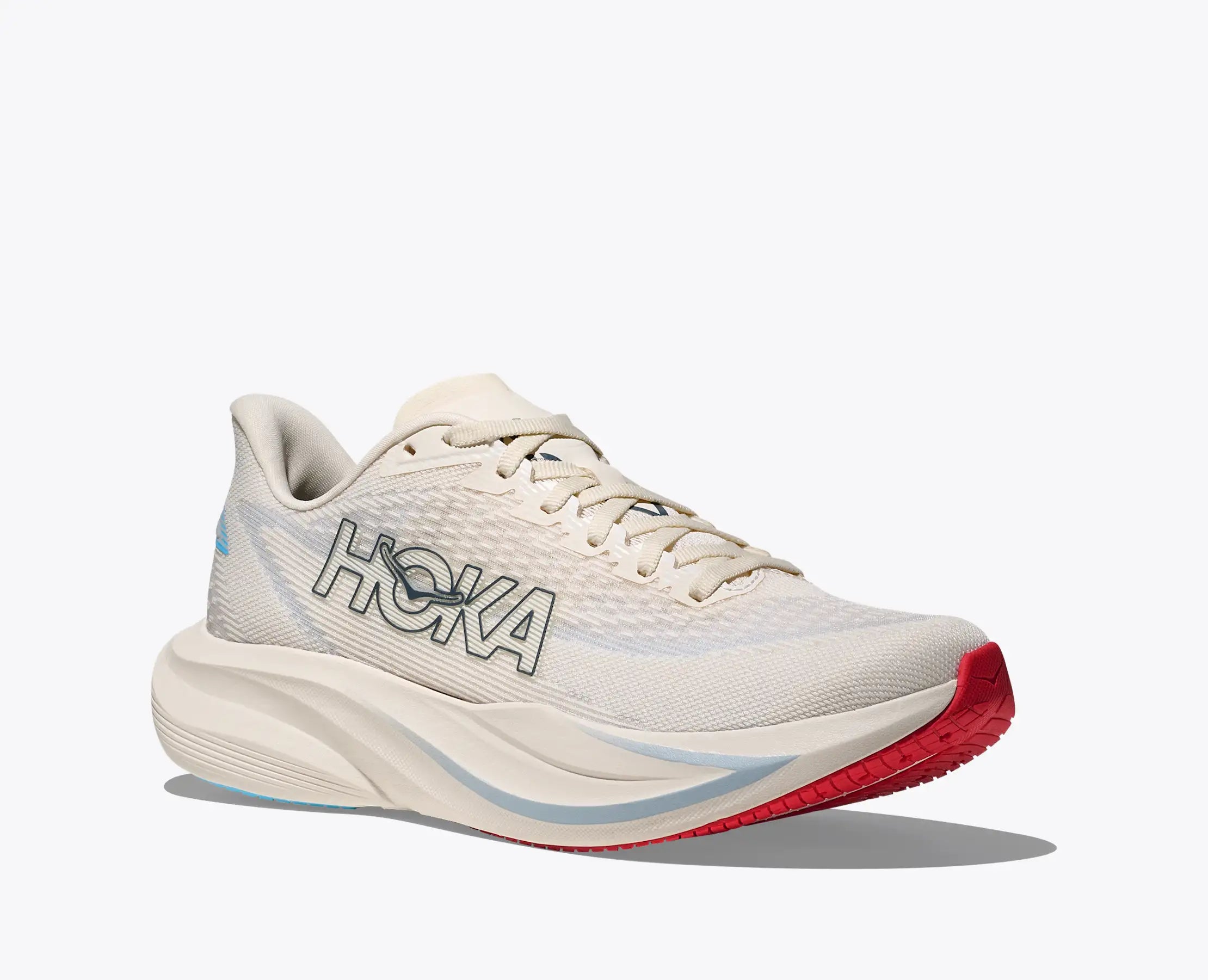 Women's HOKA Mach 7 Road Running Shoe in Alabaster | Soaring Blue