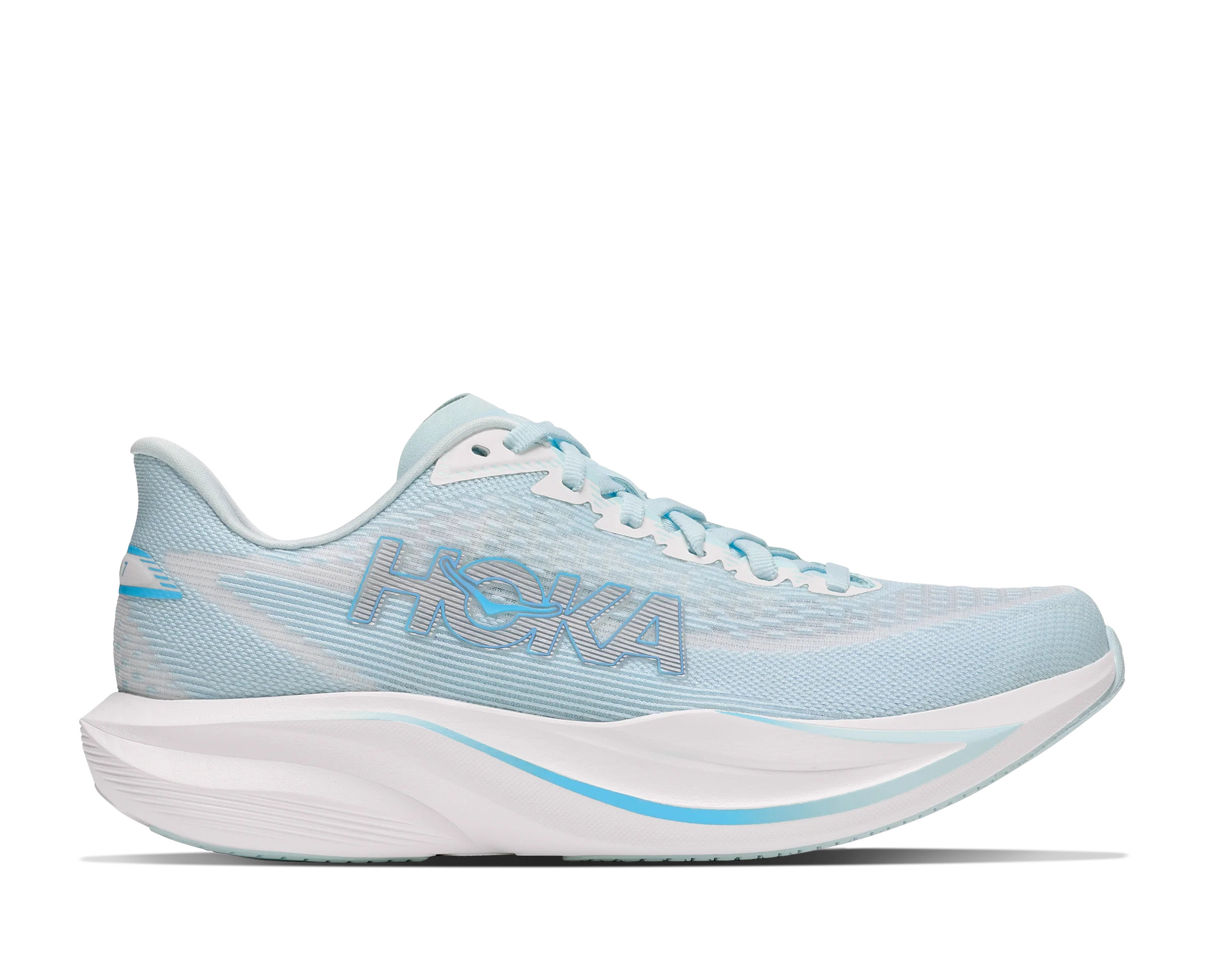 Women's HOKA Mach 7 Road Running Shoe in Glimmering Blue | Frost