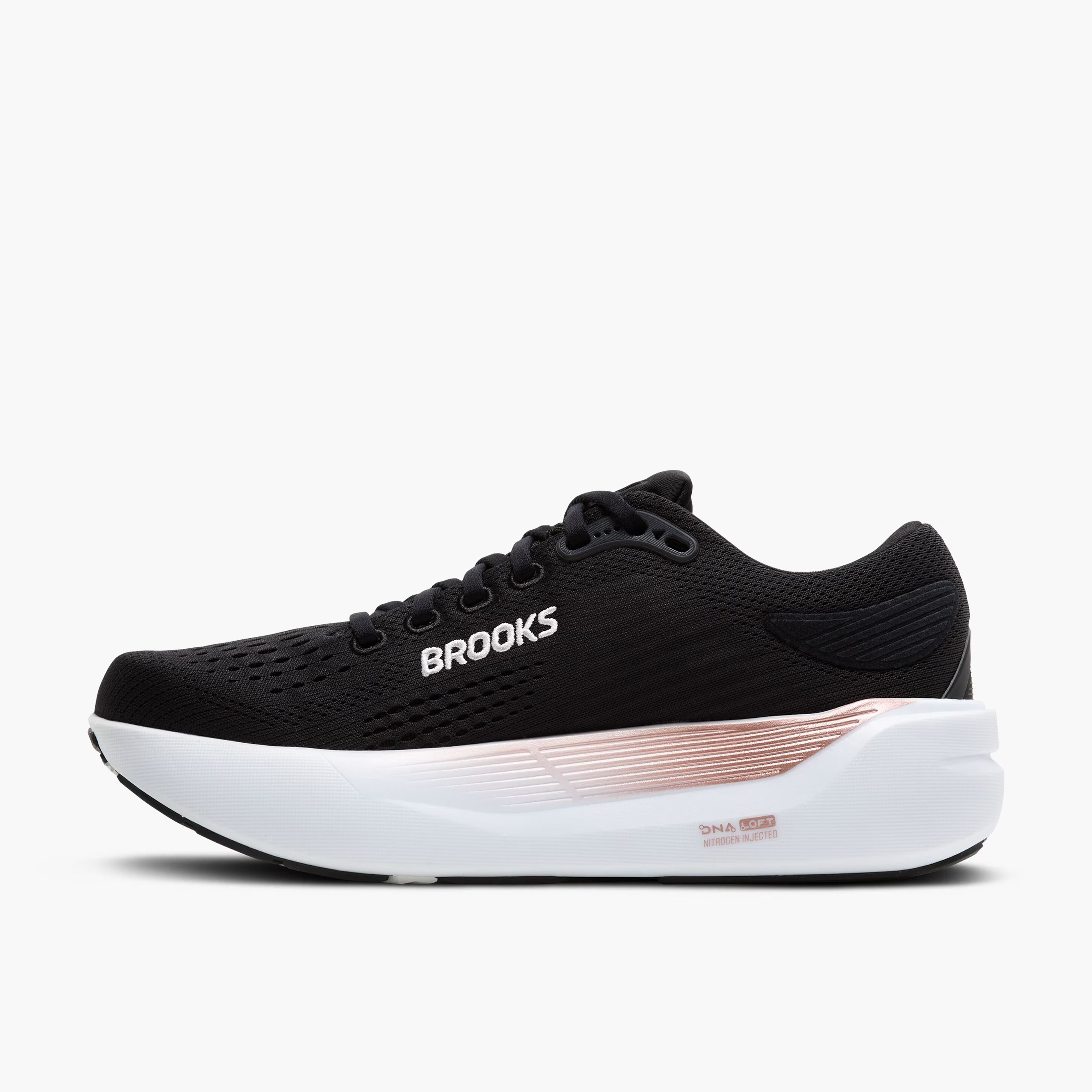 Women's Brooks Ghost Max 3 Road Running Shoe in Black/Black/Rose Gold