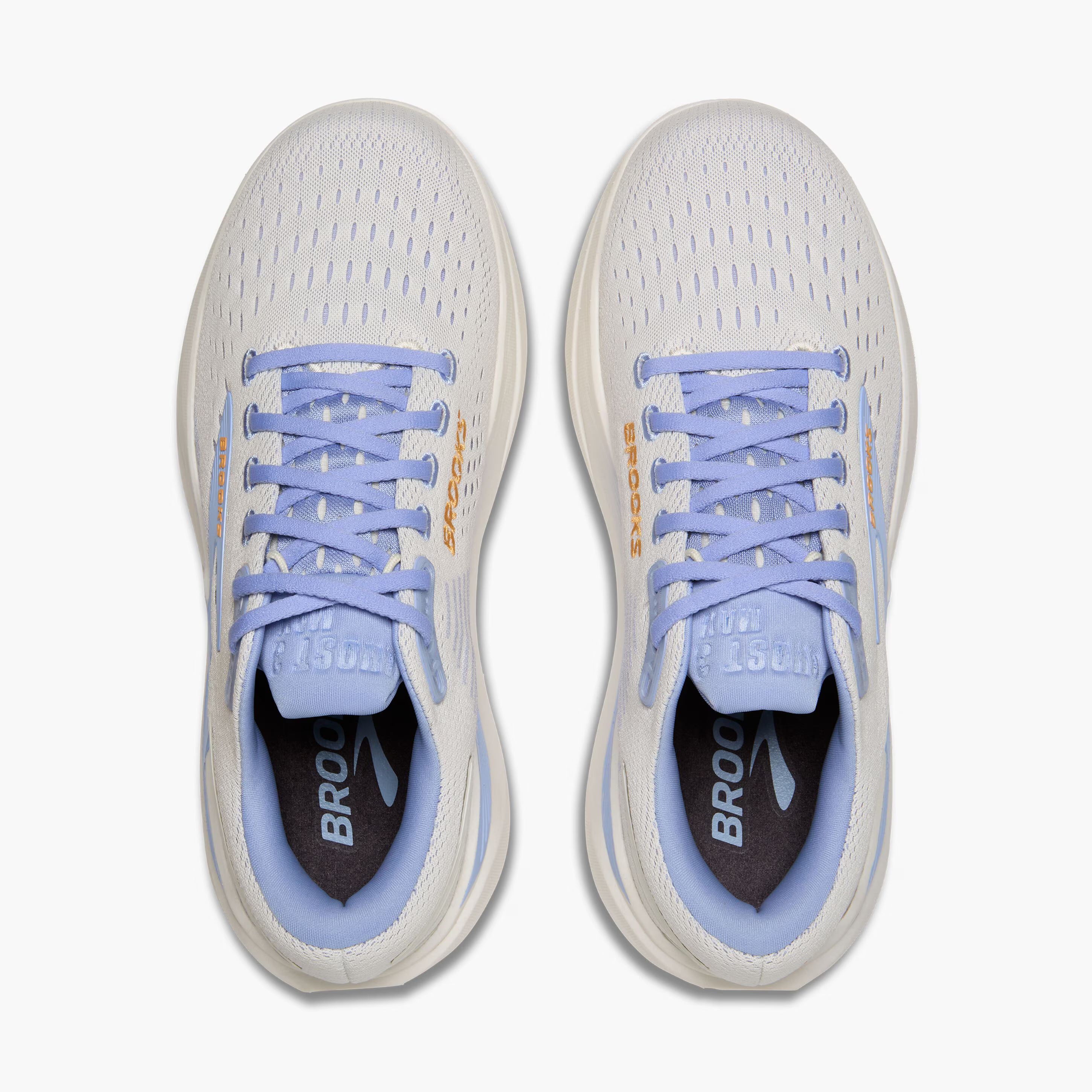 Women's Brooks Ghost Max 3 Road Running Shoe in Coconut/Blue Heron/Orange