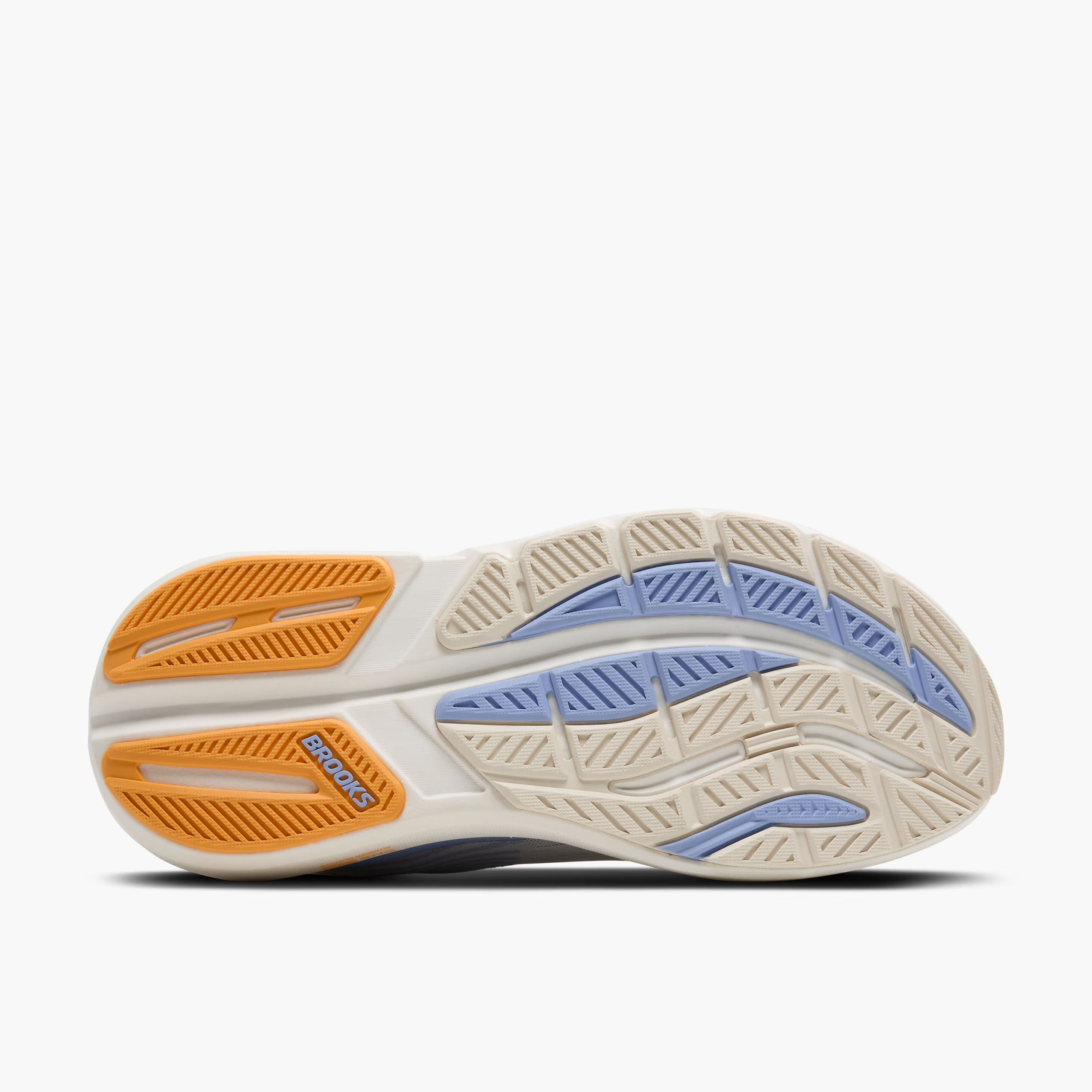Women's Brooks Ghost Max 3 Road Running Shoe in Coconut/Blue Heron/Orange