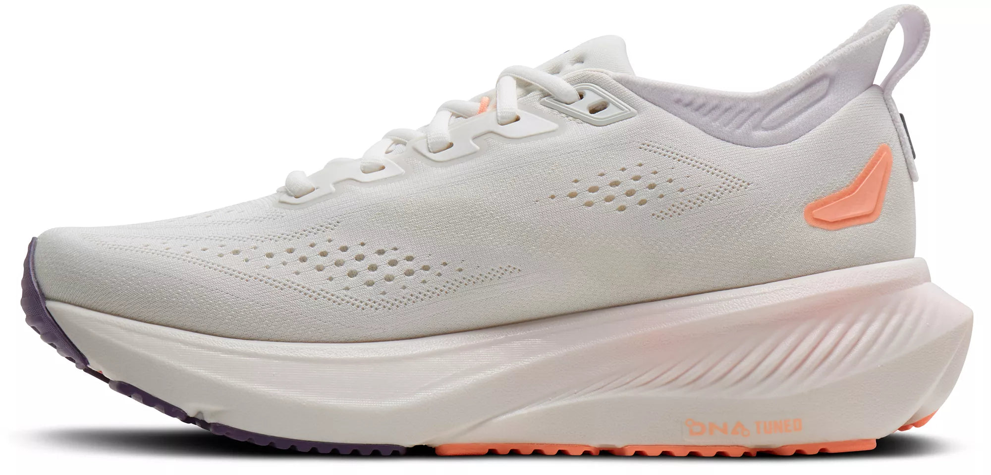 Women's Brooks Running Glycerin 23 Road Running Shoe in White/Mulled Grape/Clear
