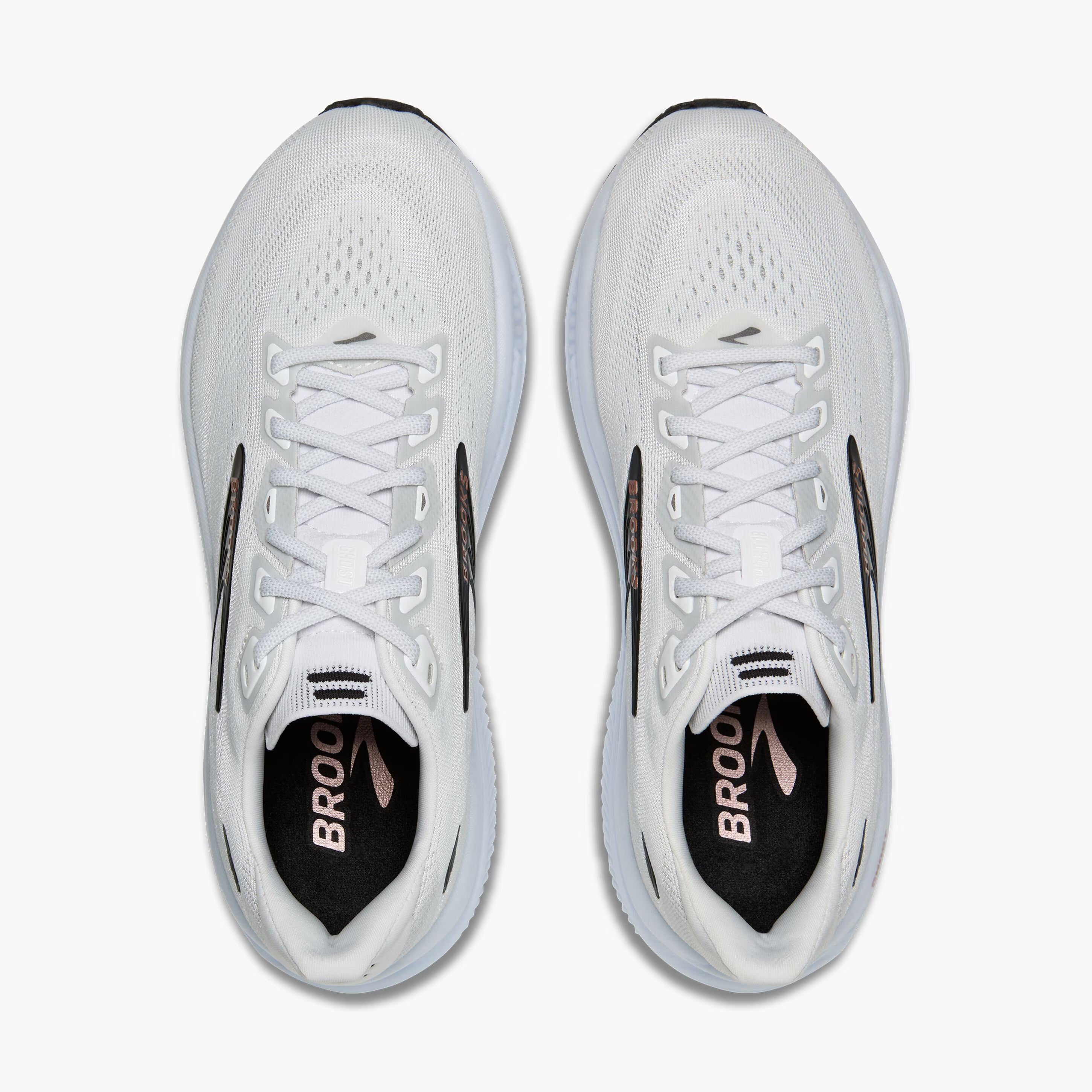 Women's Brooks Running Ghost 18 Road Running Shoe in White/Black/Rose Gold