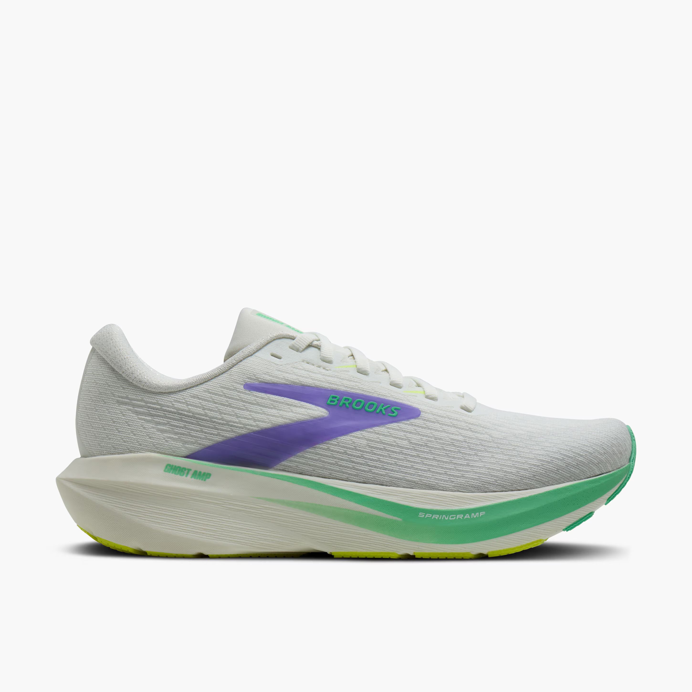 Women's Brooks Running Ghost Amp Road Running Shoe in Grey/Grey/Paradise Green