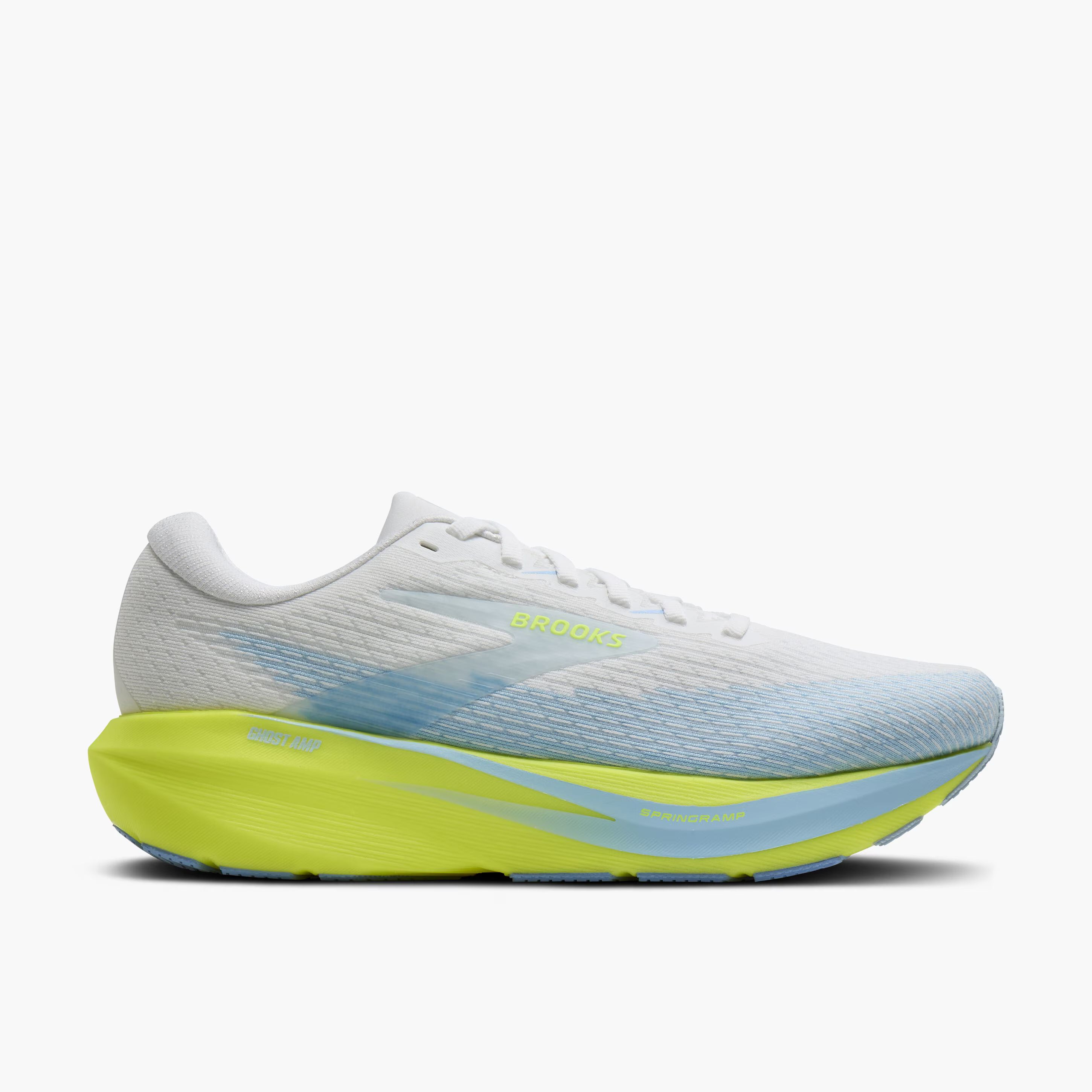 Women's Brooks Running Ghost Amp Road Running Shoe in White/Blue/Nightlife