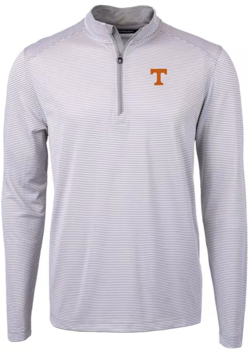 Cutter & Buck Men's Tennessee Volunteers Stripe Forge Double Stripe Quarter Zip in White