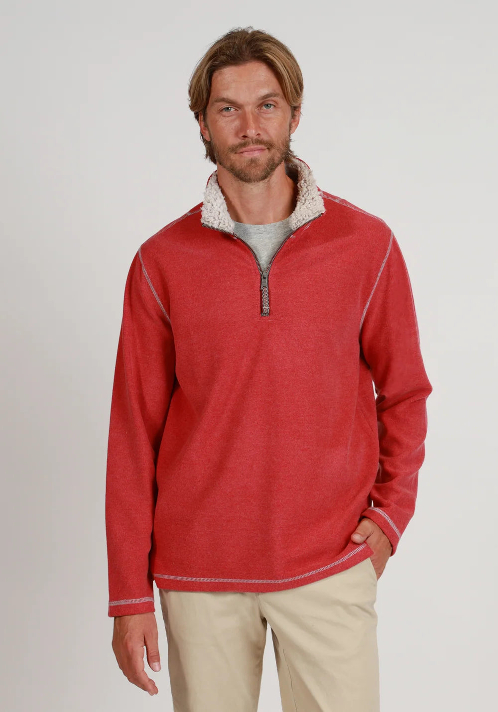 True Grit Quarter Zip Pullover in Spice