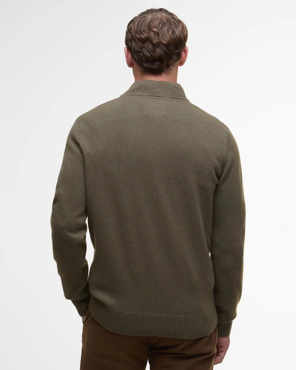 Barbour Kelson Half-Zip Jumper in Olive