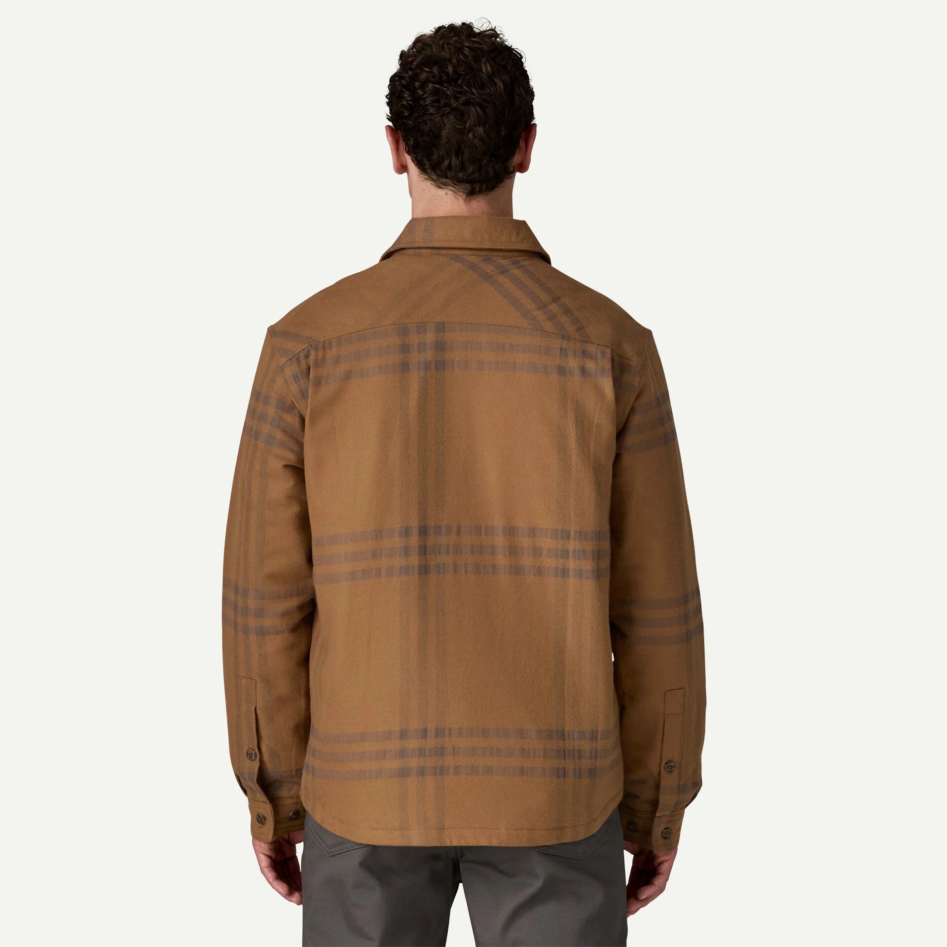 Patagonia Men's Lightweight Insulated Fjord Flannel Shirt in Defend: Deer Brown