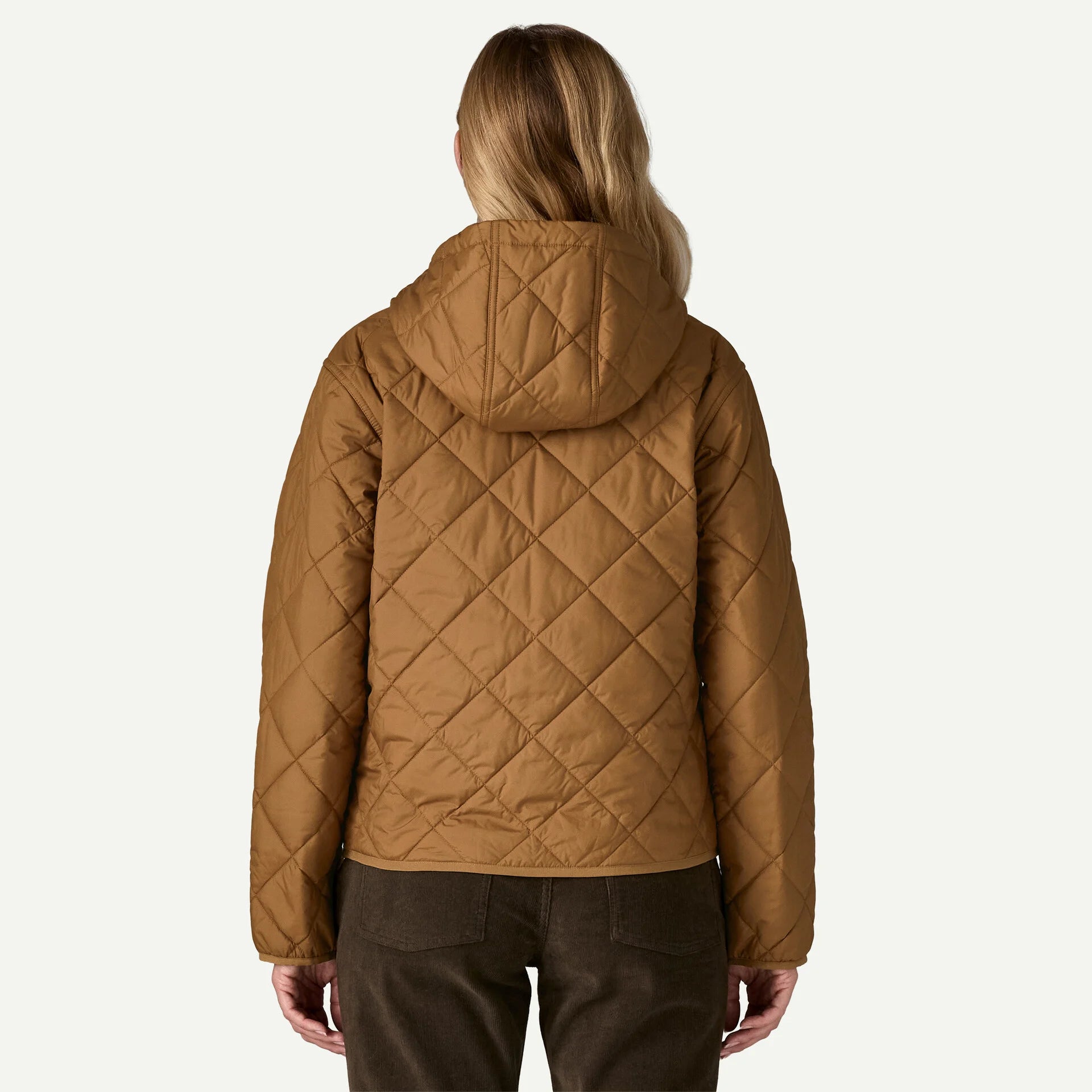 Patagonia Women's Diamond Quilted Bomber Hoody in Deer Brown