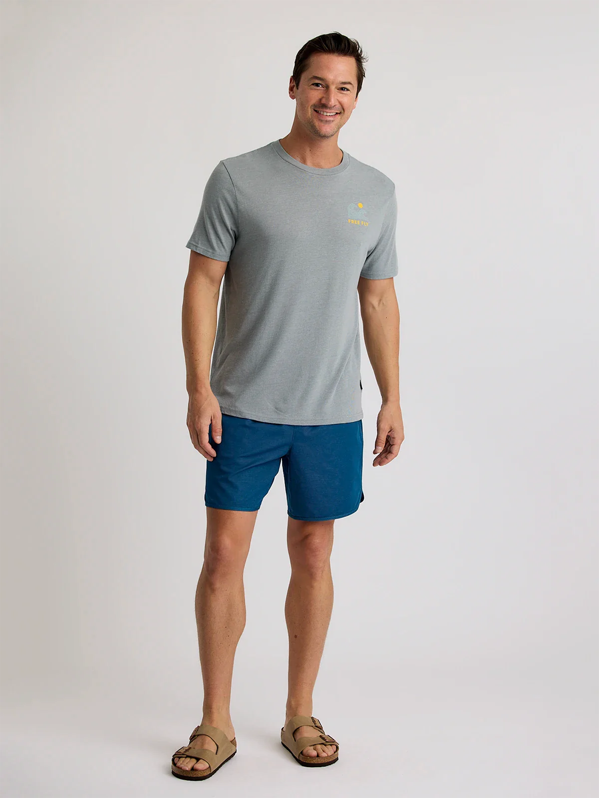 Free Fly Men's Beach Access Tee in  Heather Slate