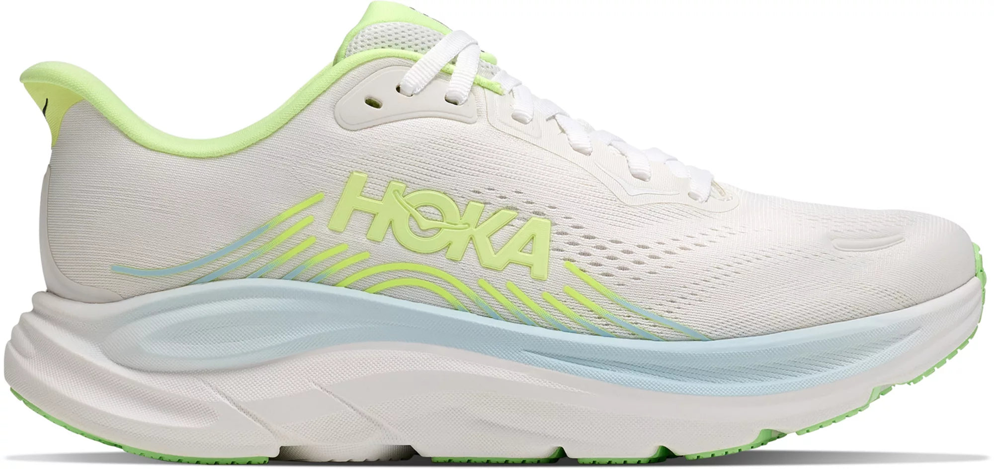 Women's HOKA Clifton 11 Running Shoe in Frost | Neon Yuzu
