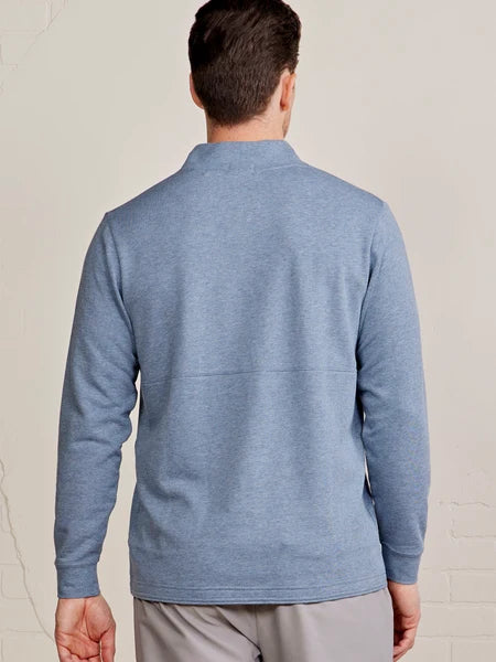 Tasc Stadium French Terry Quarter Zip in Anchor Heather