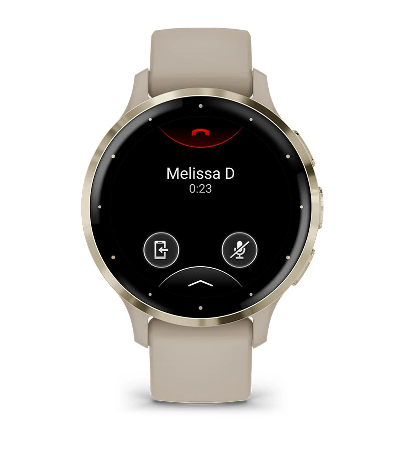 Garmin Venu® 3S Smartwatch, Soft Gold Stainless Steel Bezel with Ivory Case and Silicone Band