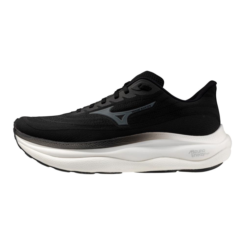 Men's Mizuno Wave Sky 9 Running Shoe in Black | Metallic Grey