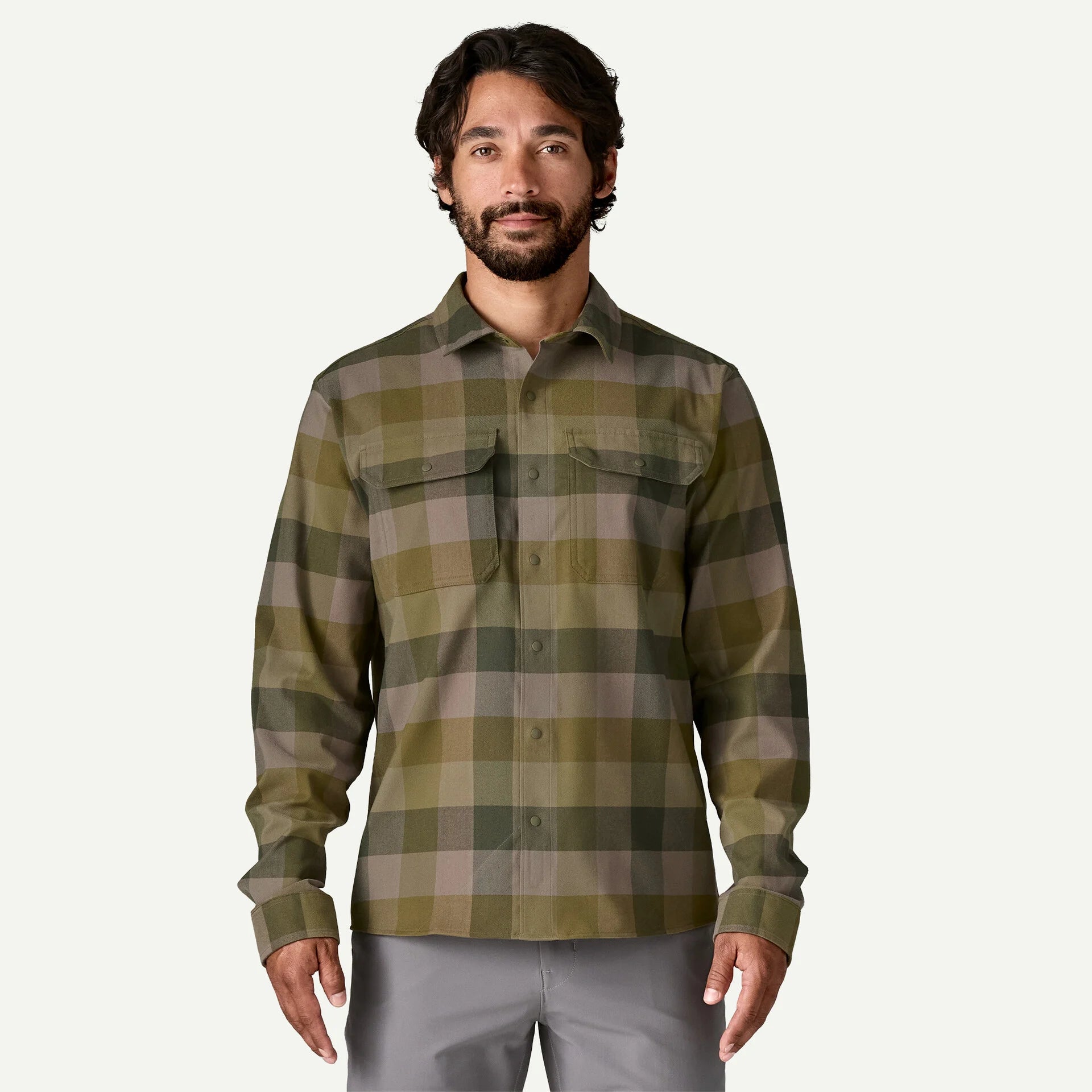 Patagonia Men's Canyonite Flannel Shirt in Trail Rider: Pond Green