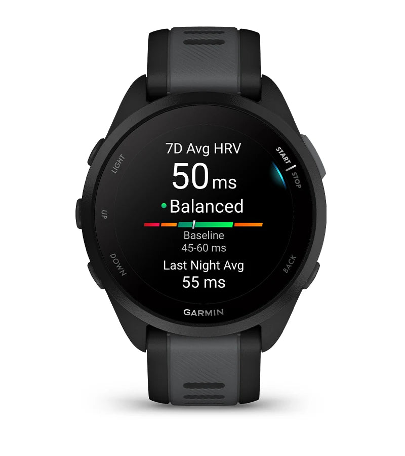 Garmin Forerunner® 165 Music Smartwatch, Black/Slate Gray