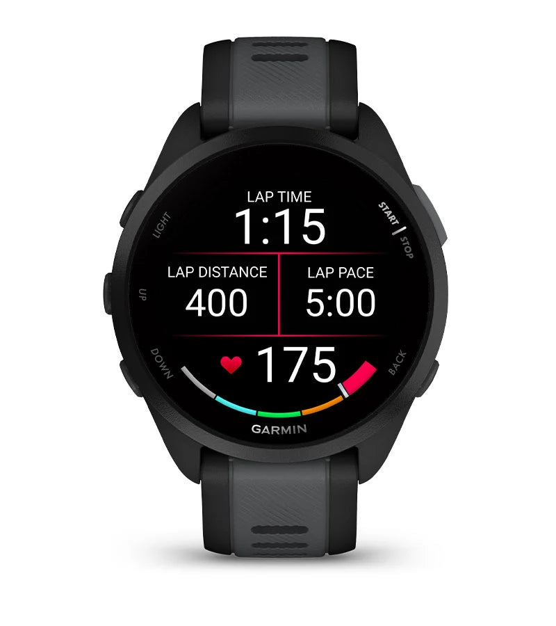 Garmin Forerunner® 165 Music Smartwatch, Black/Slate Gray