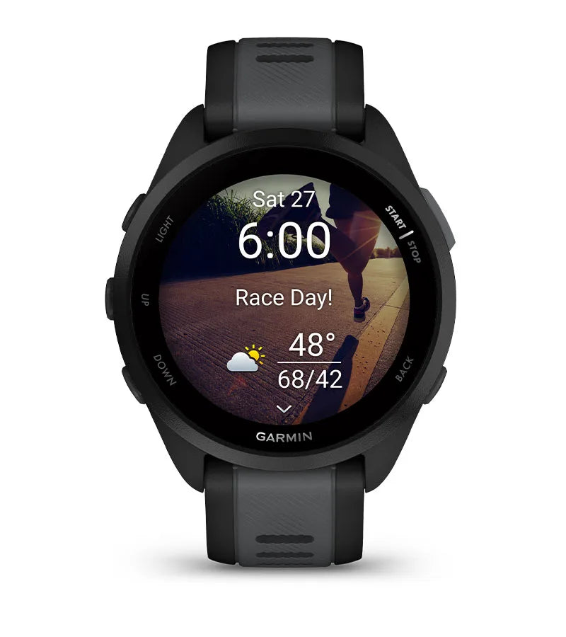 Garmin Forerunner® 165 Music Smartwatch, Black/Slate Gray