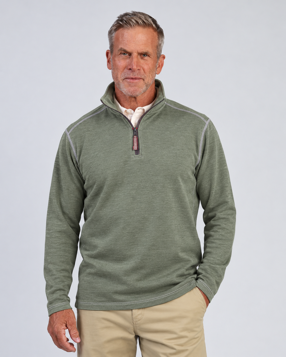 True Grit 1/4 Zip Pullover in Cedar