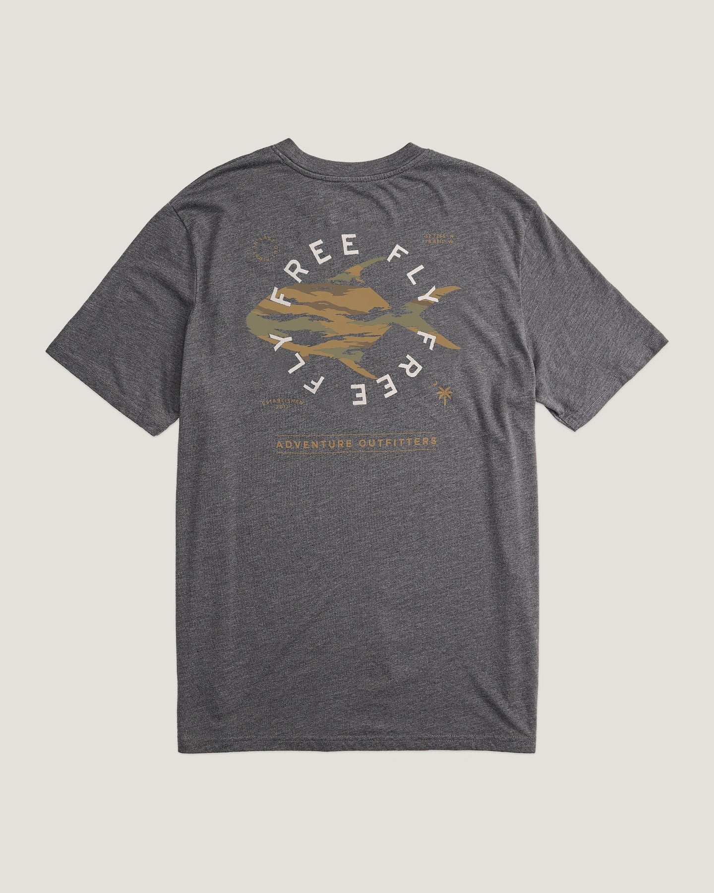 Free Fly Men's Sandy Island Camo Permit Pocket Tee in Heather Desert Sand