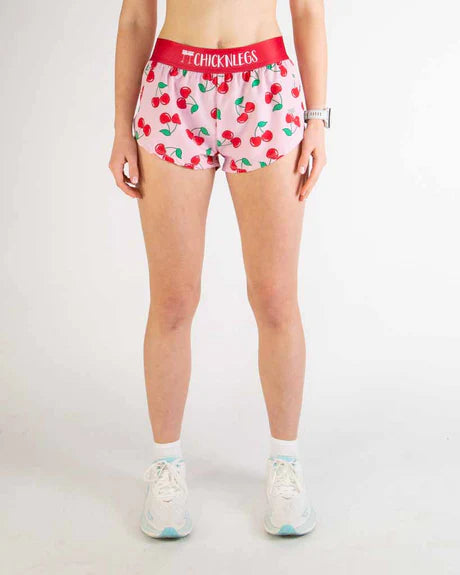 ChicknLegs Women's 1.5" Split Shorts in Cherries