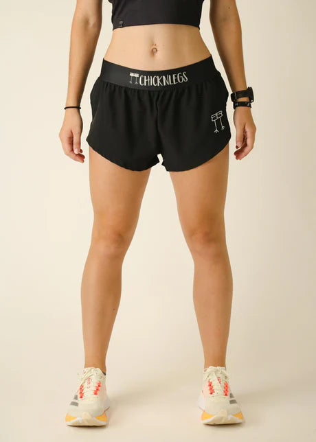 ChicknLegs Women's 1.5" Split Shorts in Black