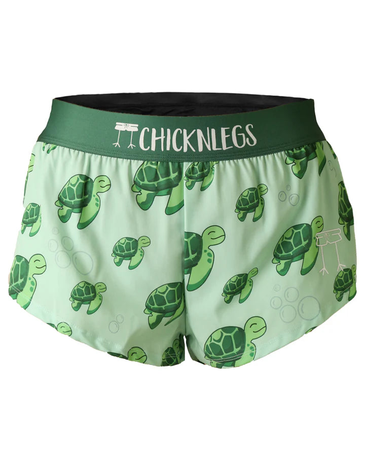 ChicknLegs Women's 1.5" Split Shorts in Sea Turtles