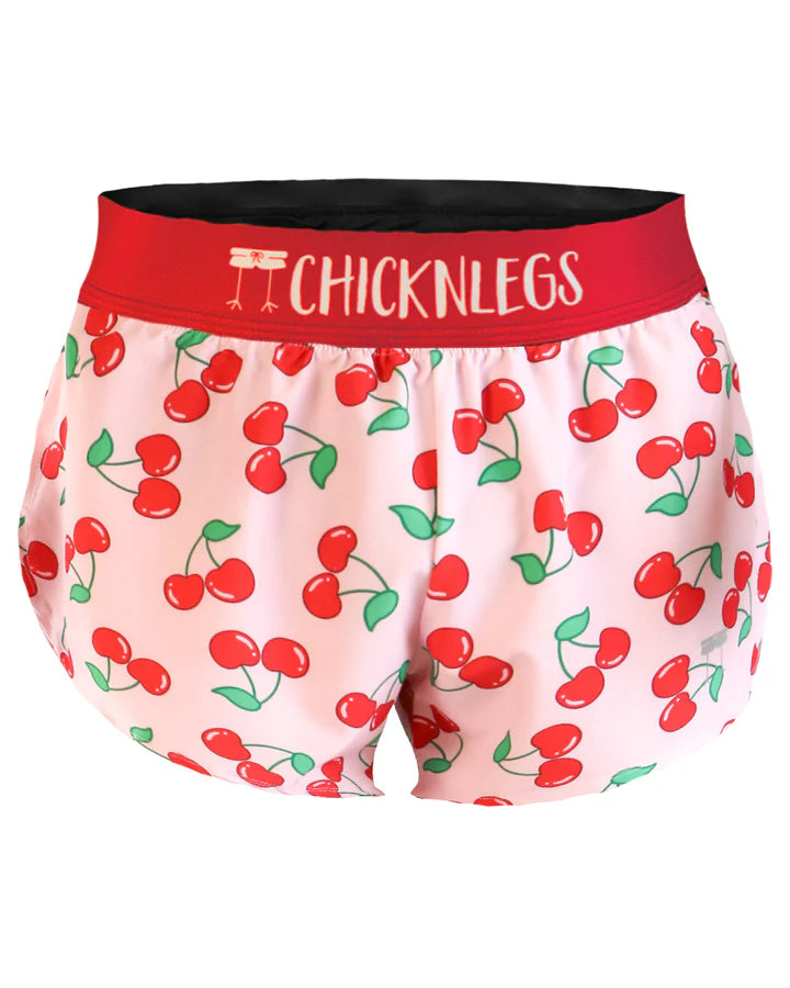 ChicknLegs Women's 1.5" Split Shorts in Cherries