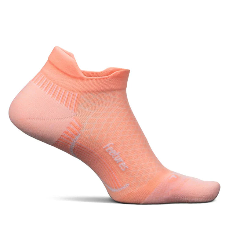 Feetures Plantar Fasciitis Relief Sock Light Cushion Tab in Peach Power