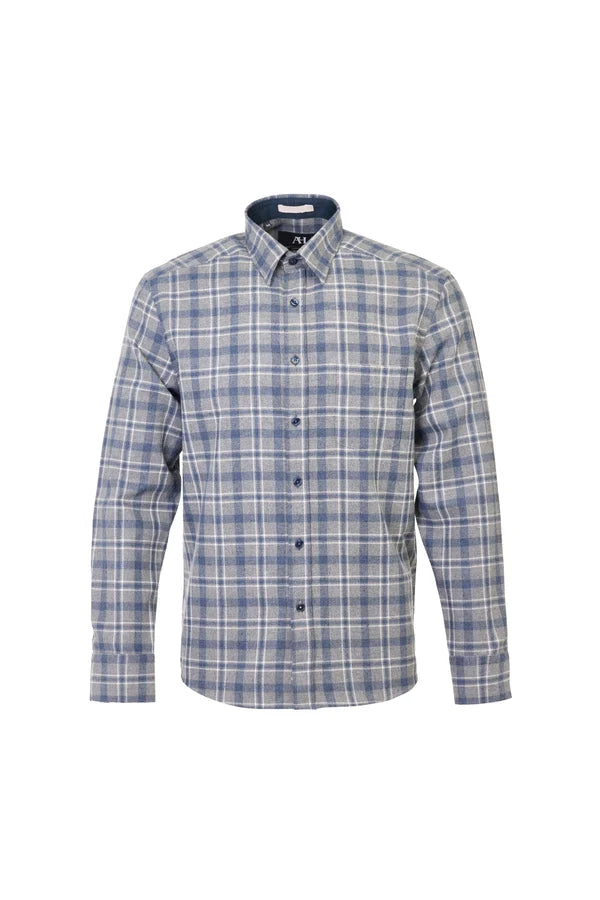 American Heritage Co. Ultra-Soft Brushed Melange Brown Flannel in Grey