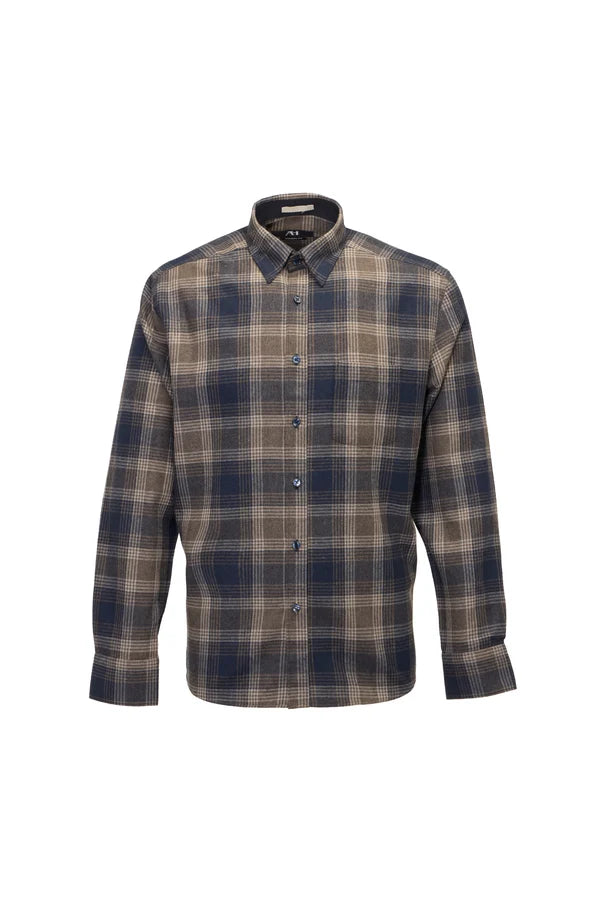 American Heritage Co. Ultra-Soft Brushed Melange Brown Flannel in Taupe