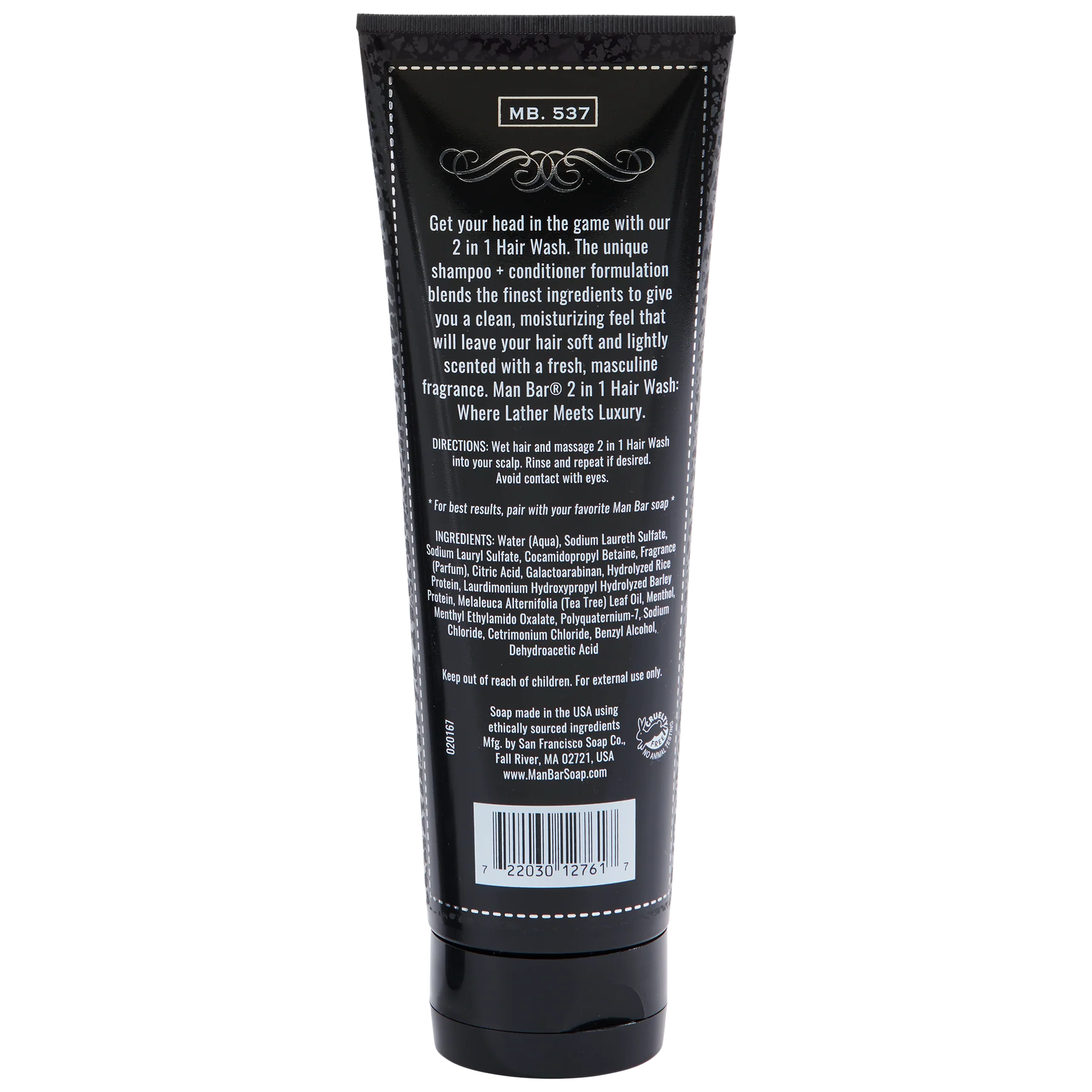Man Bar 2-in-1 Hair Wash in Midnight Amber