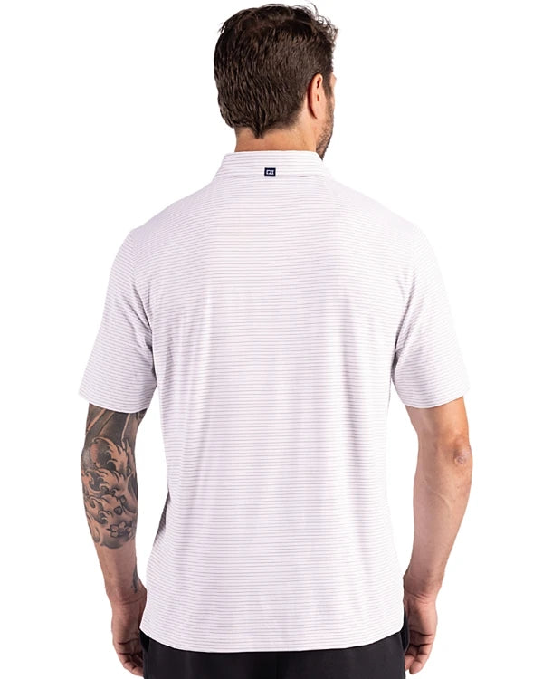 Cutter & Buck Men's Tennessee Volunteers Stripe Four-Way Stretch Polo in White