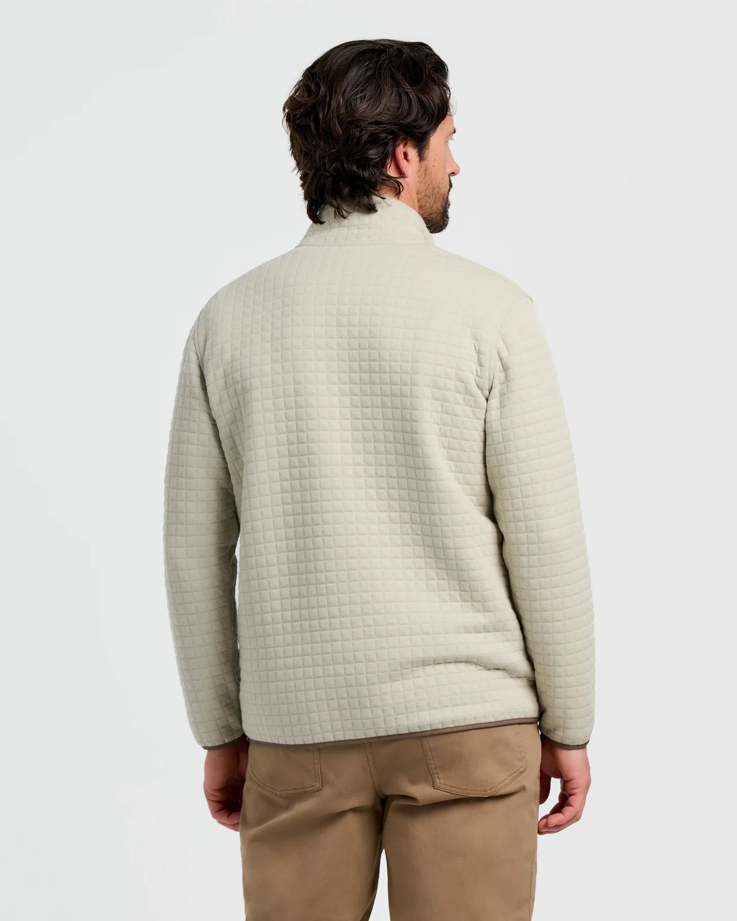 Free Fly Men's Downvalley Quarter Zip in Heather Sandstone