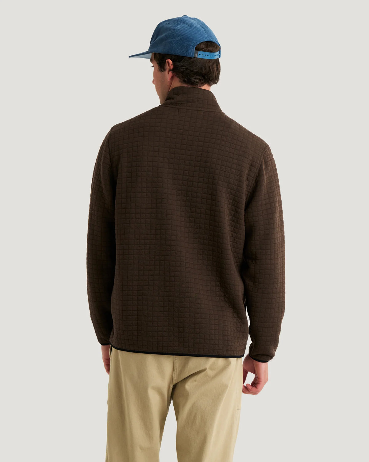 Free Fly Men's Downvalley Quarter Zip in Heather Dark Brown