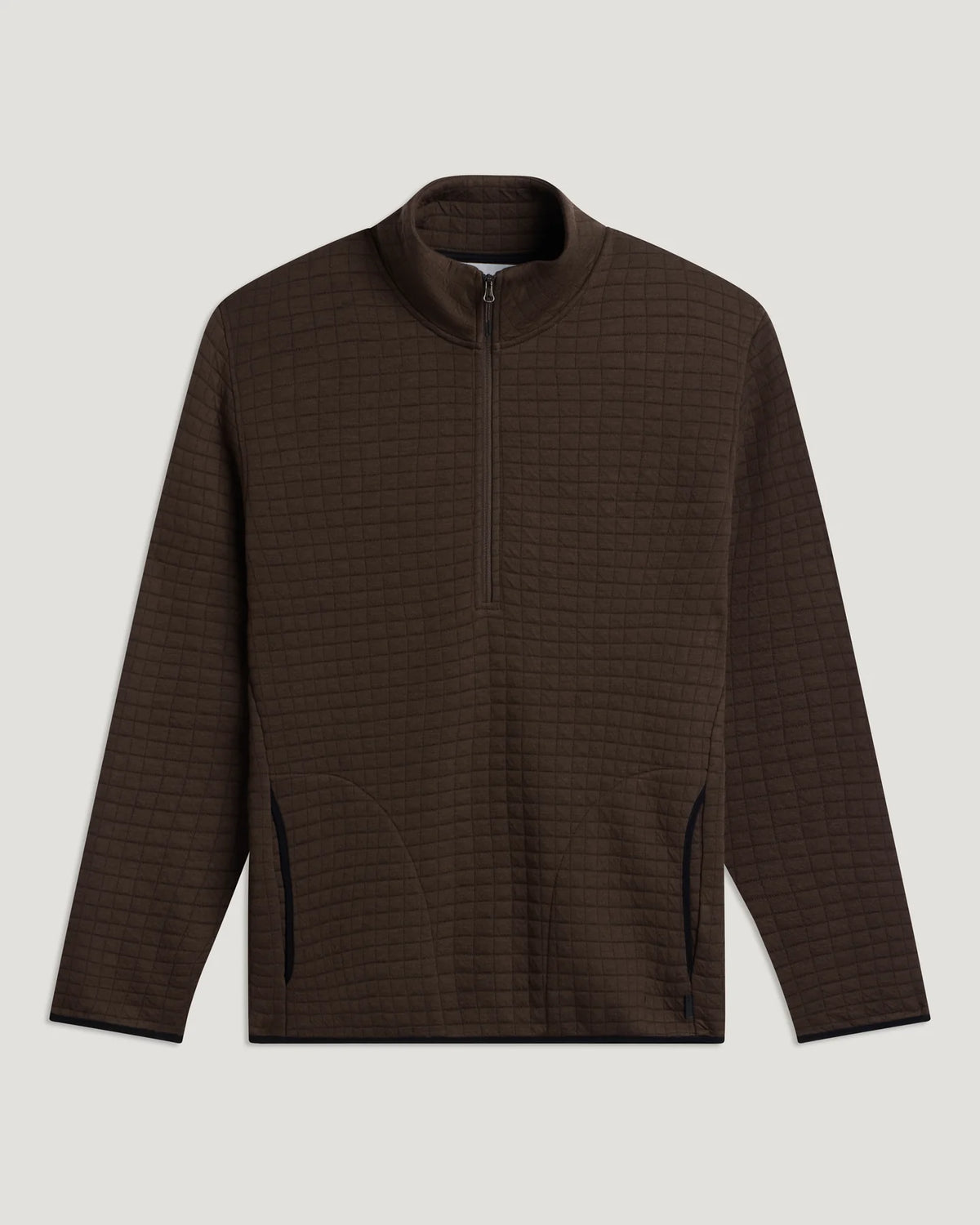 Free Fly Men's Downvalley Quarter Zip in Heather Dark Brown