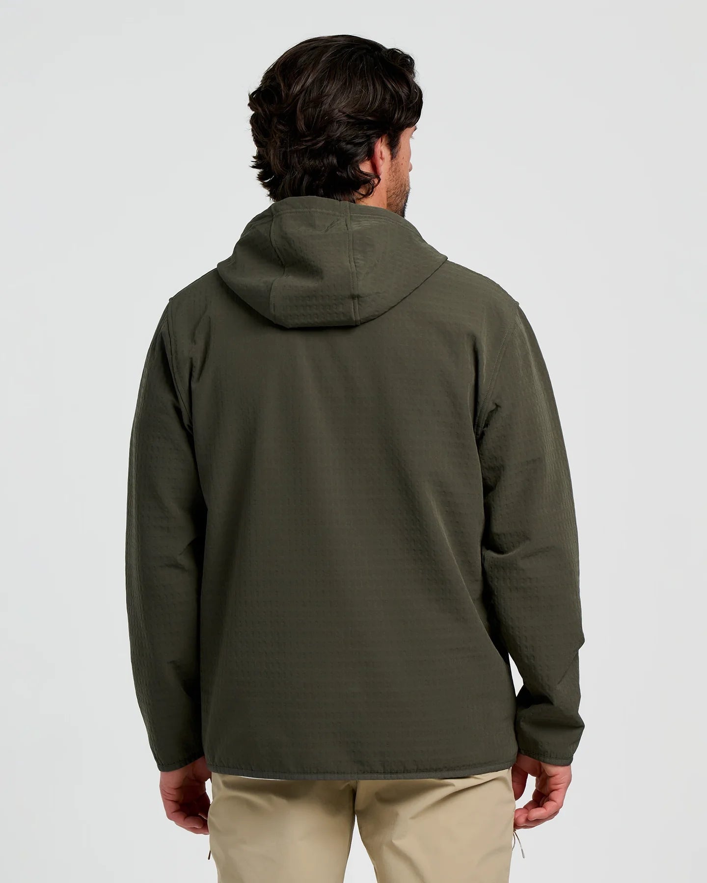Free Fly Men's Gridback Fleece Anorak Hoodie in Dark Forest