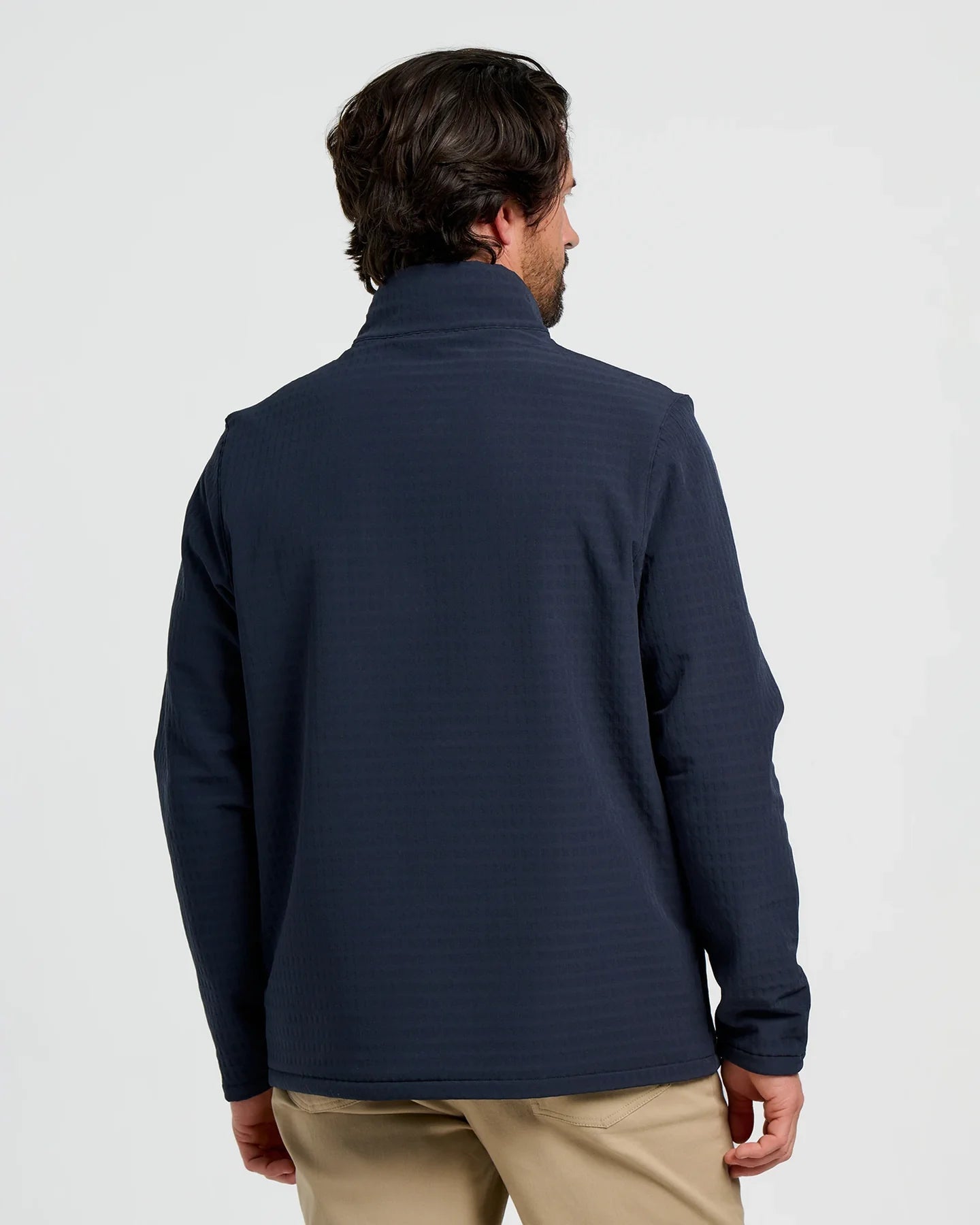 Free Fly Men's Gridback Fleece Snap Pullover in Deep Navy