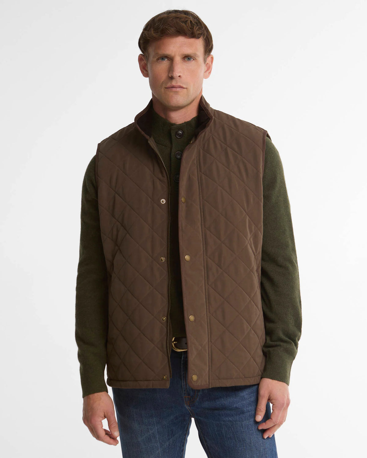 Barbour Rosley Polarquilt Gilet in Dark Olive