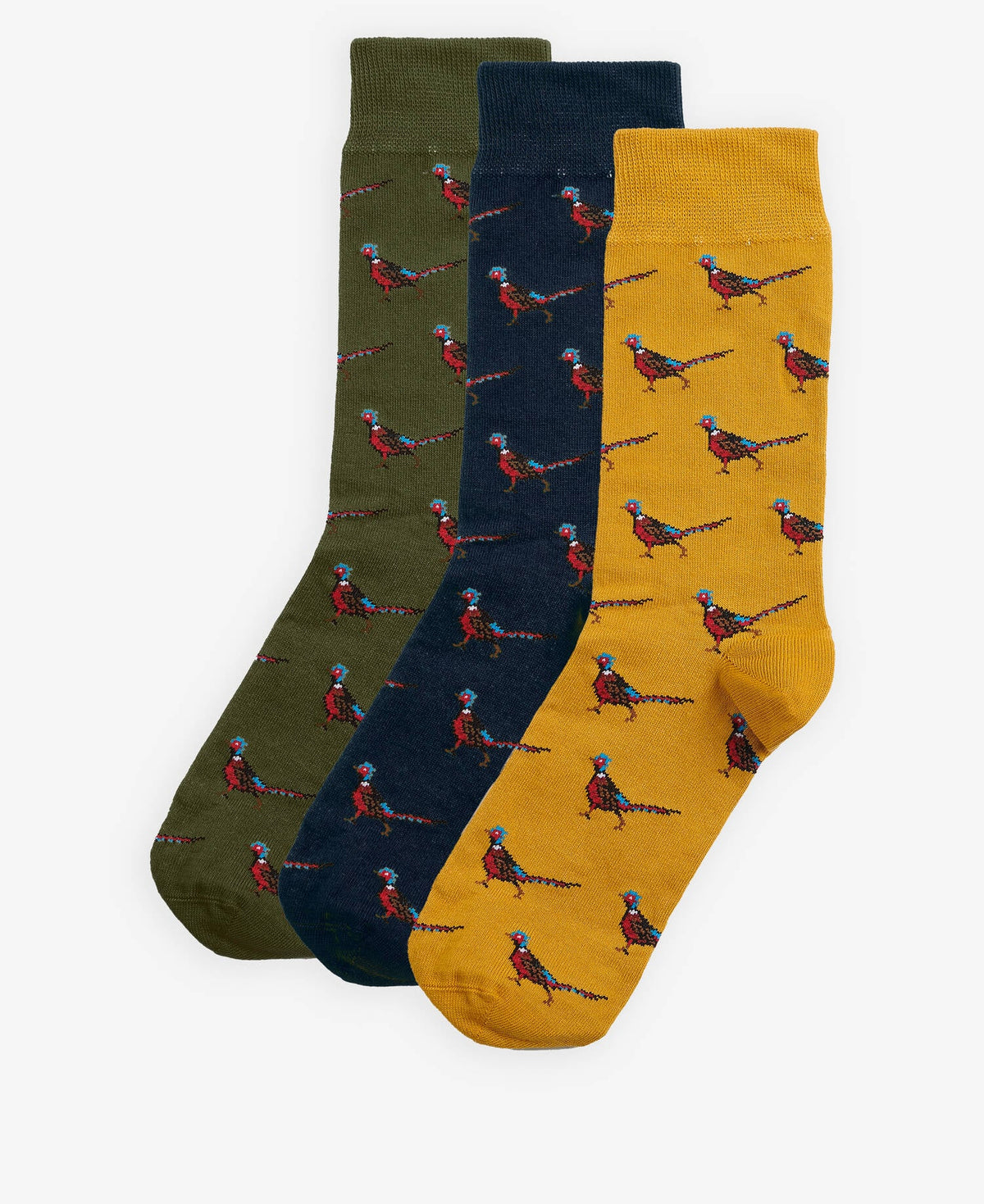 Barbour Pheasant Socks Gift Box in Forest Mist