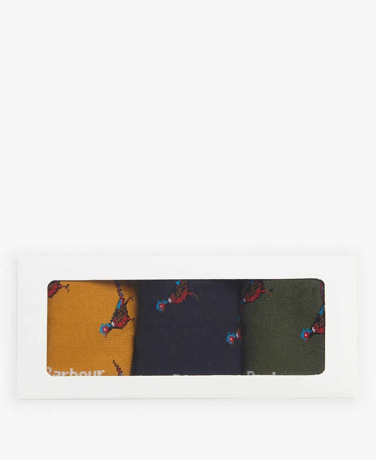Barbour Pheasant Socks Gift Box in Forest Mist