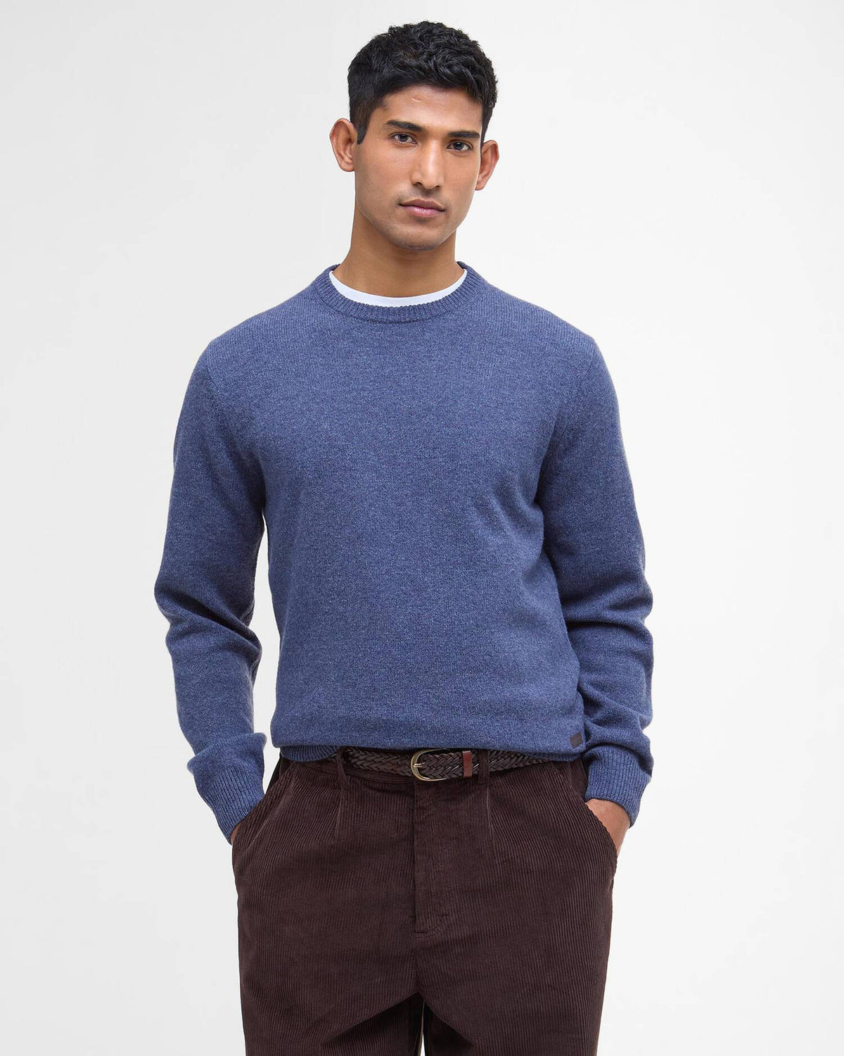 Barbour Essential Crew-Neck Jumper in Dark Indigo