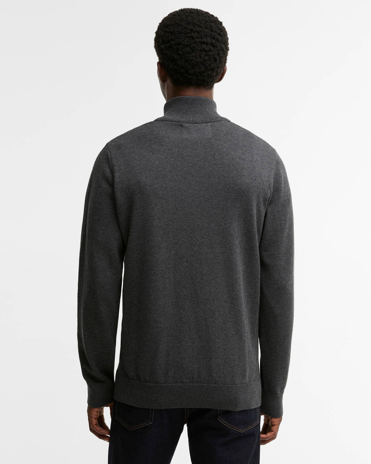 Barbour Cotton Quarter-Zip Jumper in Charcoal