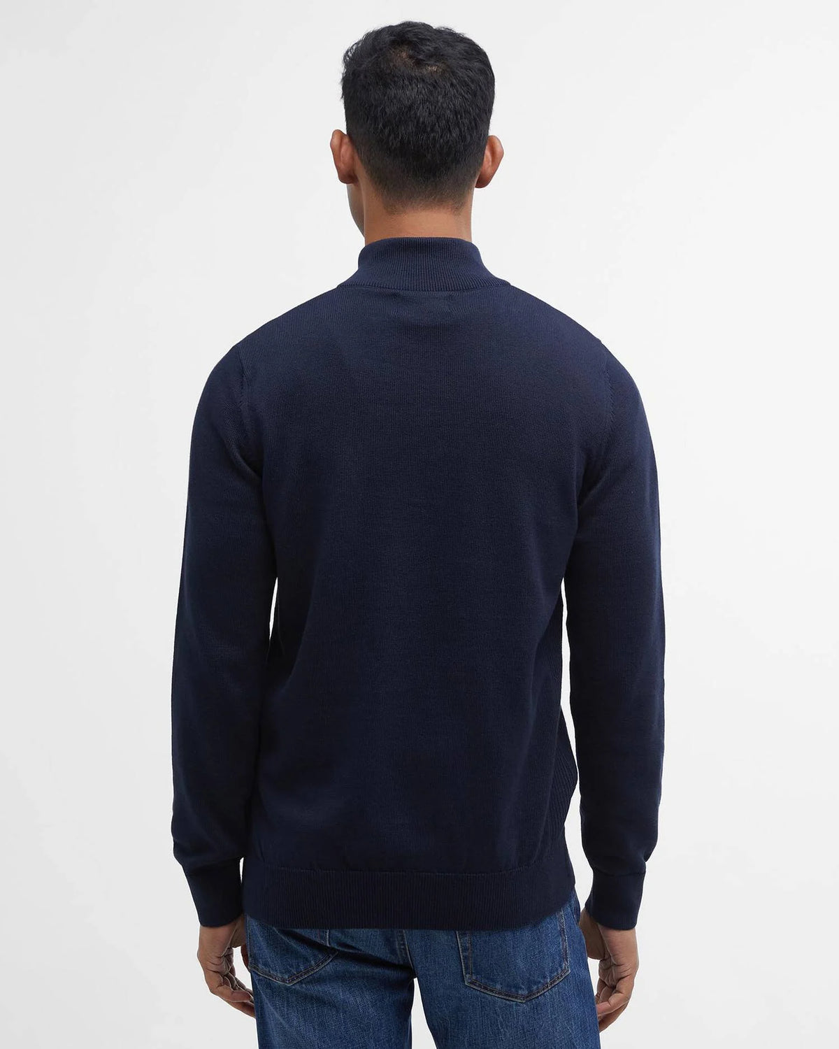 Barbour Cotton Quarter-Zip Jumper in Navy
