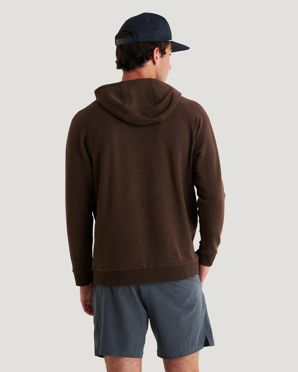 Free Fly Men's Bamboo Lightweight Fleece Hoodie in Heather Dark Brown