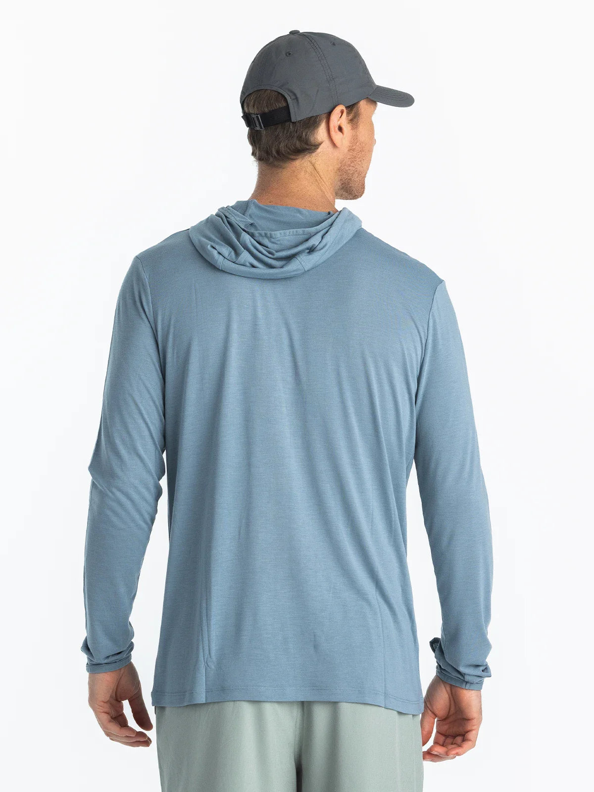 Free Fly Men's Bamboo Lightweight Hoodie in Blue Fog