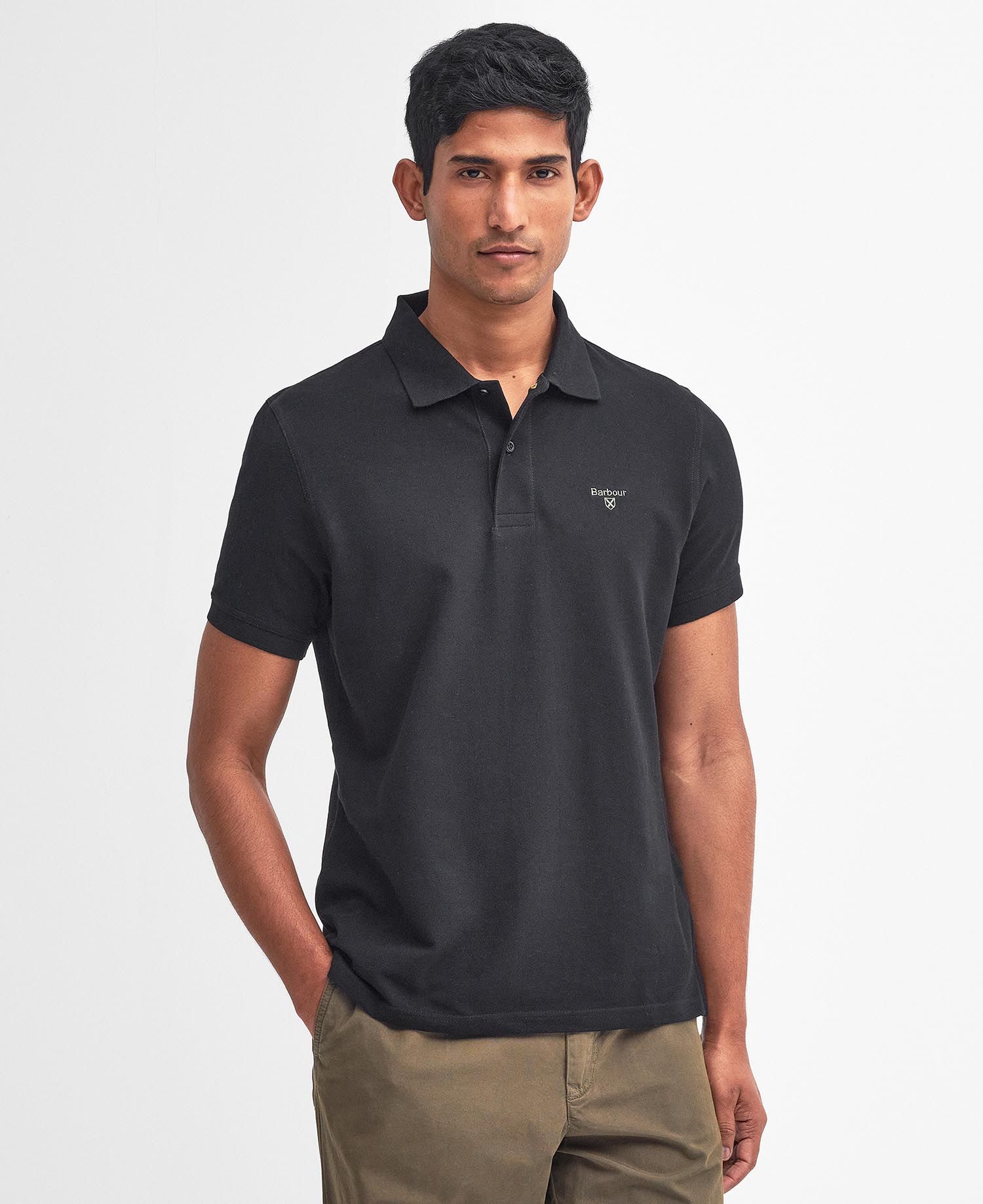 Barbour Lightweight Sports Polo Shirt in Classic Black